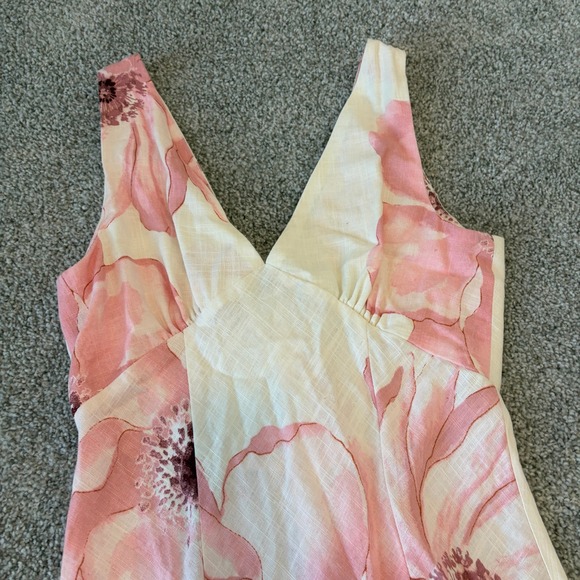 Paper Heart Maxi Dress Size Small Poppy Floral White Pink Y2K Babydoll Feminine - Picture 2 of 8